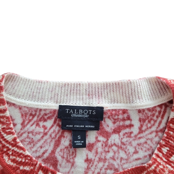 Talbots Pure Merino Wool Paisley Cardigan - Picture 4 of 6